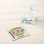 テッドなげなわ |ダイヤモンドドッグスペナントグラフィック スクエアペーパーコースター (インサイチュ)