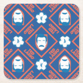 テッドなげなわ |顔とボールのひし形 スクエアペーパーコースター (正面)