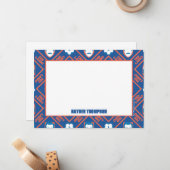 テッドなげなわ |顔とボールのひし形 ノートカード (正面/裏面インサイチュ)