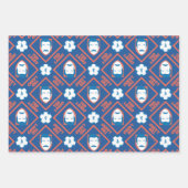 テッドなげなわ |顔とボールのひし形 ラッピングペーパーシート (正面2)