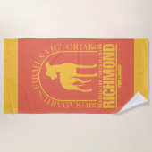 テッドなげなわ | AFCリッチモンド金ゴールドアーチ型ロゴ ビーチタオル (正面)