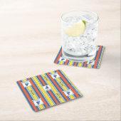 テッドなげなわ | AFC Richmondロゴストライプパターン スクエアペーパーコースター (インサイチュ)