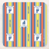 テッドなげなわ | AFC Richmondロゴストライプパターン スクエアペーパーコースター (正面)