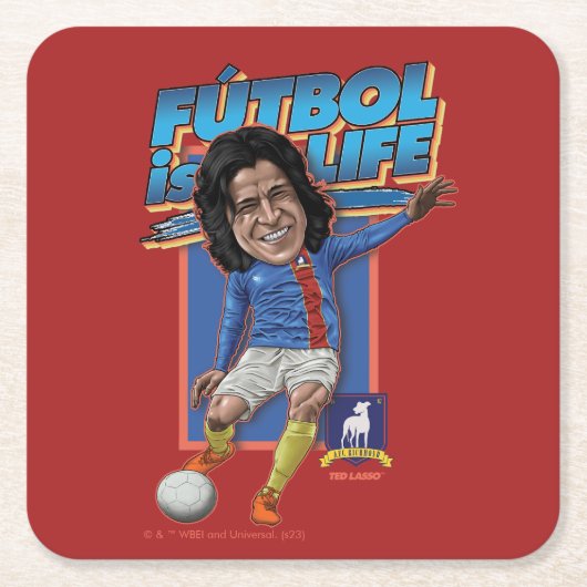 テッドなげなわ Dani Rojas Bobblerhad スクエアペーパーコースター (正面)