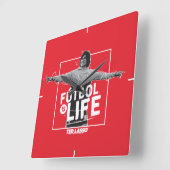 テッドなげなわ Dani Rojas Futbol is Life スクエア壁時計 (傾斜)