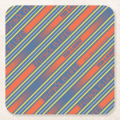 テッドなげなわ | Futbolはライフストライプパターン スクエアペーパーコースター (正面)