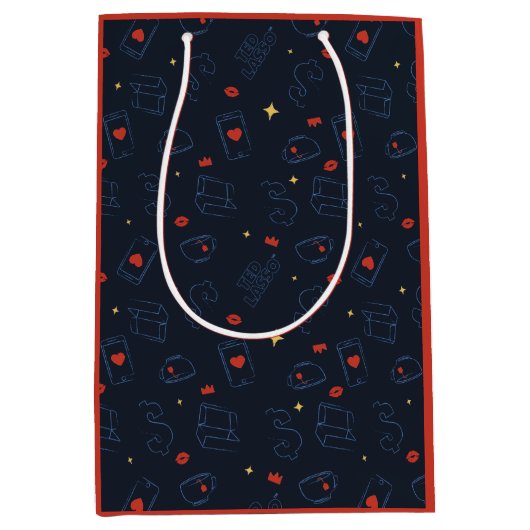 テッドなげなわ | Tea and Biscuitアイコンのトスパターン ミディアムペーパーバッグ (正面)