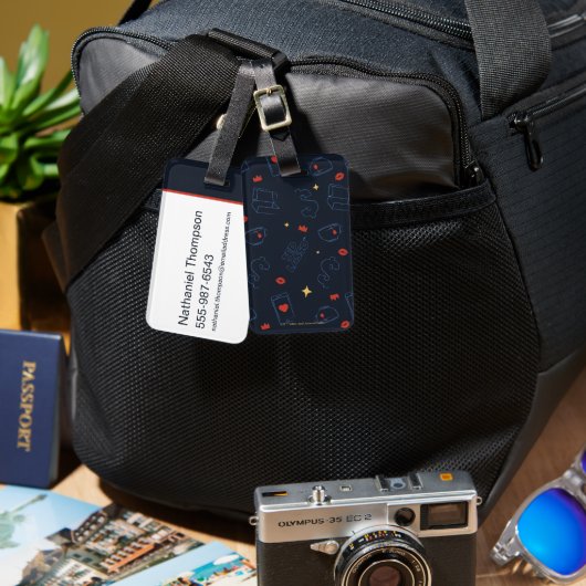 テッドなげなわ | Tea and Biscuitアイコンのトスパターン ラゲッジタグ (正面&裏面)