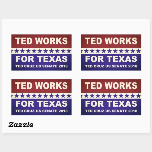 テッドはテキサス州赤と青のデザインに働く。 長方形シール (シート)