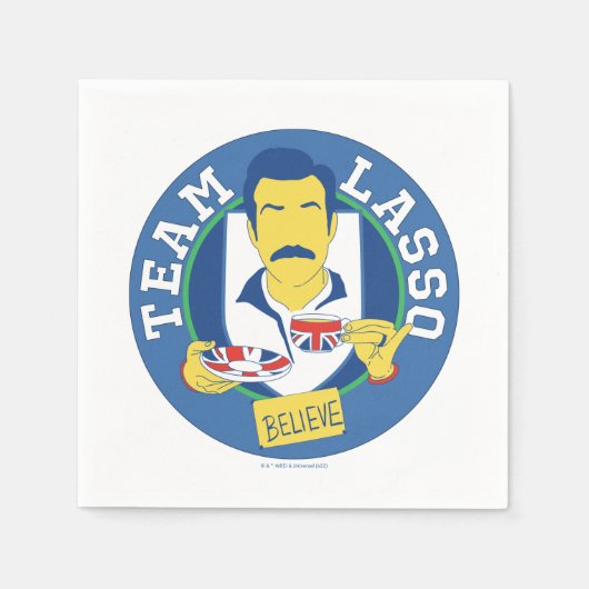 テッドラッソ |チームなげなわ – 信じ  スタンダードカクテルナプキン (正面)