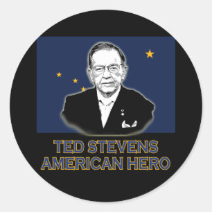 テッド・スティーブンス上院議員Tシャツ、アメリカン・ヒーロー ラウンドシール