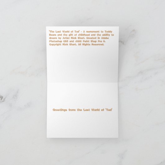 テッド-テディー・ベアのメッセージカードの忘れられた土地 カード (内部)
