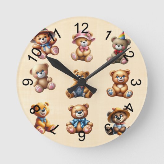 テッド ラウンド壁時計 (正面)