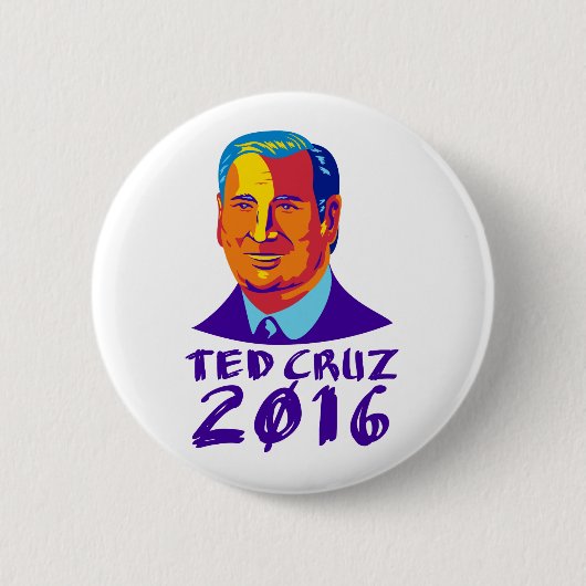 テッドCruzの大統領2016レトロ 缶バッジ (正面)