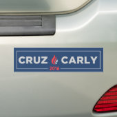 テッドCruz Carly Fiorinaのバンパーステッカーの青 バンパーステッカー (車上)