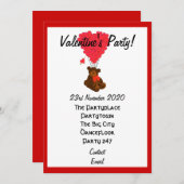 テディおもしろいベアのパーティー 招待状 (正面/裏面)