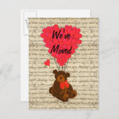 テディおもしろいベアの住所の変更 案内ポストカード (正面/裏面)