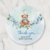 テディお洒落ベアほこりっぽい青フローラユーカリ フェイバータグ (裏面)