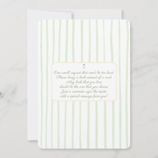 テディお洒落ベアセージ赤ちゃんシャワーボーイ 招待状 (裏面)