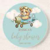 テディお洒落ベアベビー飛行機ベビーシャワー コースター (正面)