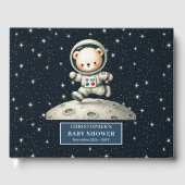 テディお洒落ベア宇宙飛行士ボーイベビーシャワー ゲストブック (正面)