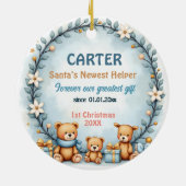 テディからのお知らせ 両面1stクリスマス セラミックオーナメント (裏面)