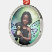 テディかわいらしベアの少女 メタルオーナメント (左)