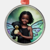 テディかわいらしベアの少女 メタルオーナメント (正面)