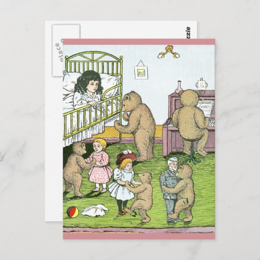 テディが人形とワルツを運ぶ ポストカード (正面/裏面)