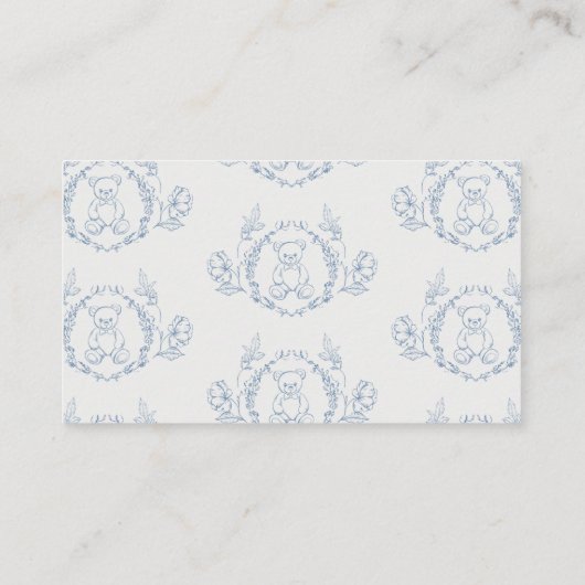 テディがToileヴィンテージフレームを支える数 エンクロージャーカード (裏面)