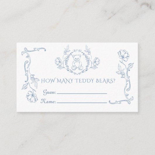 テディがToileヴィンテージフレームを支える数 エンクロージャーカード (正面)