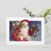 テディとクランプスを箱に入れたサンタ シーズンカード (スタンド正面)