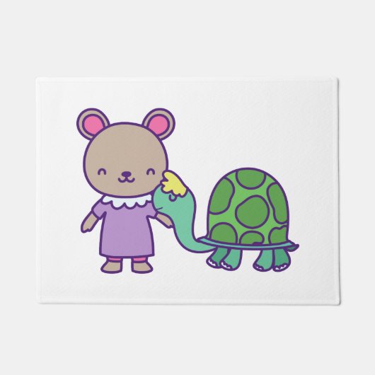 テディとタートル ドアマット (正面)