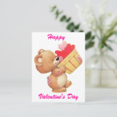 テディとバスケット入りのハート シーズンポストカード (スタンド正面)