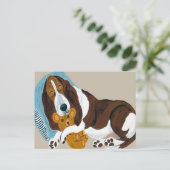 テディと一緒に寝る ポストカード (スタンド正面)