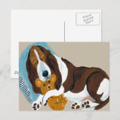 テディと一緒に寝る ポストカード (正面/裏面)