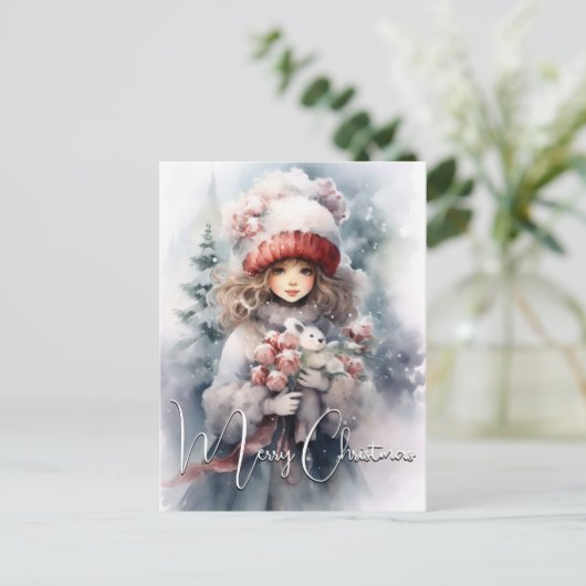 テディと愛らしいクリスマスの妖精 シーズンポストカード (スタンド正面)