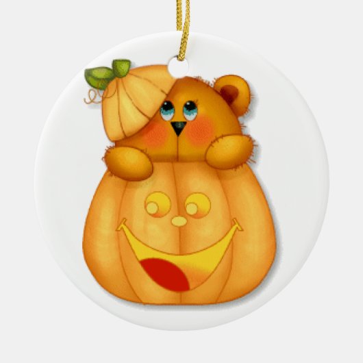 テディのカボチャ セラミックオーナメント (正面)