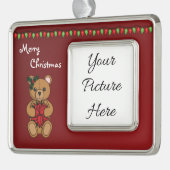 テディのギフトフレームオーナメント シルバープレートフレームオーナメント (左)