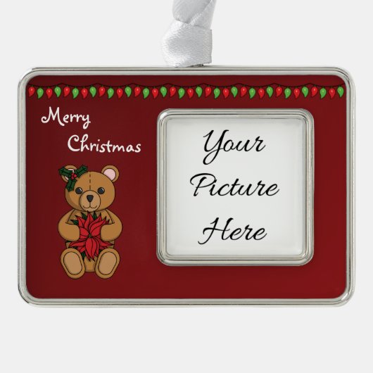 テディのギフトフレームオーナメント シルバープレートフレームオーナメント (正面)