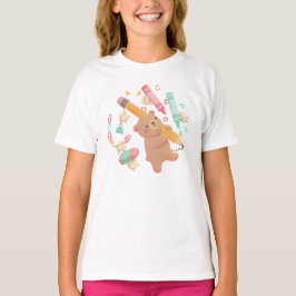 テディのバックトゥスクールイラスト Tシャツ