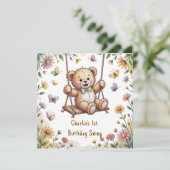 テディのファーストバースデイスウィングパーティ 招待状 (スタンド正面)