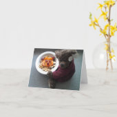 テディのポートレート カード (黄色い花)