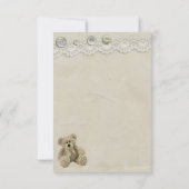 テディのヴィンテージのレースのプリントは感謝していしています サンキューカード (裏面)