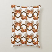 テディの配列のイラストレーションは白に関係します アクセントクッション (裏面(縦))