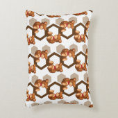 テディの配列のイラストレーションは白に関係します アクセントクッション (正面(垂直))