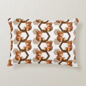 テディの配列のイラストレーションは白に関係します アクセントクッション (裏面)