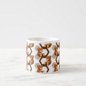 テディの配列のイラストレーションは白に関係します エスプレッソカップ (正面)