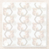 テディの配列のイラストレーションは白に関係します ガラスコースター (裏面)