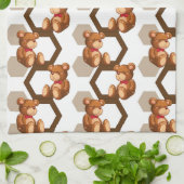 テディの配列のイラストレーションは白に関係します キッチンタオル (折り畳み)